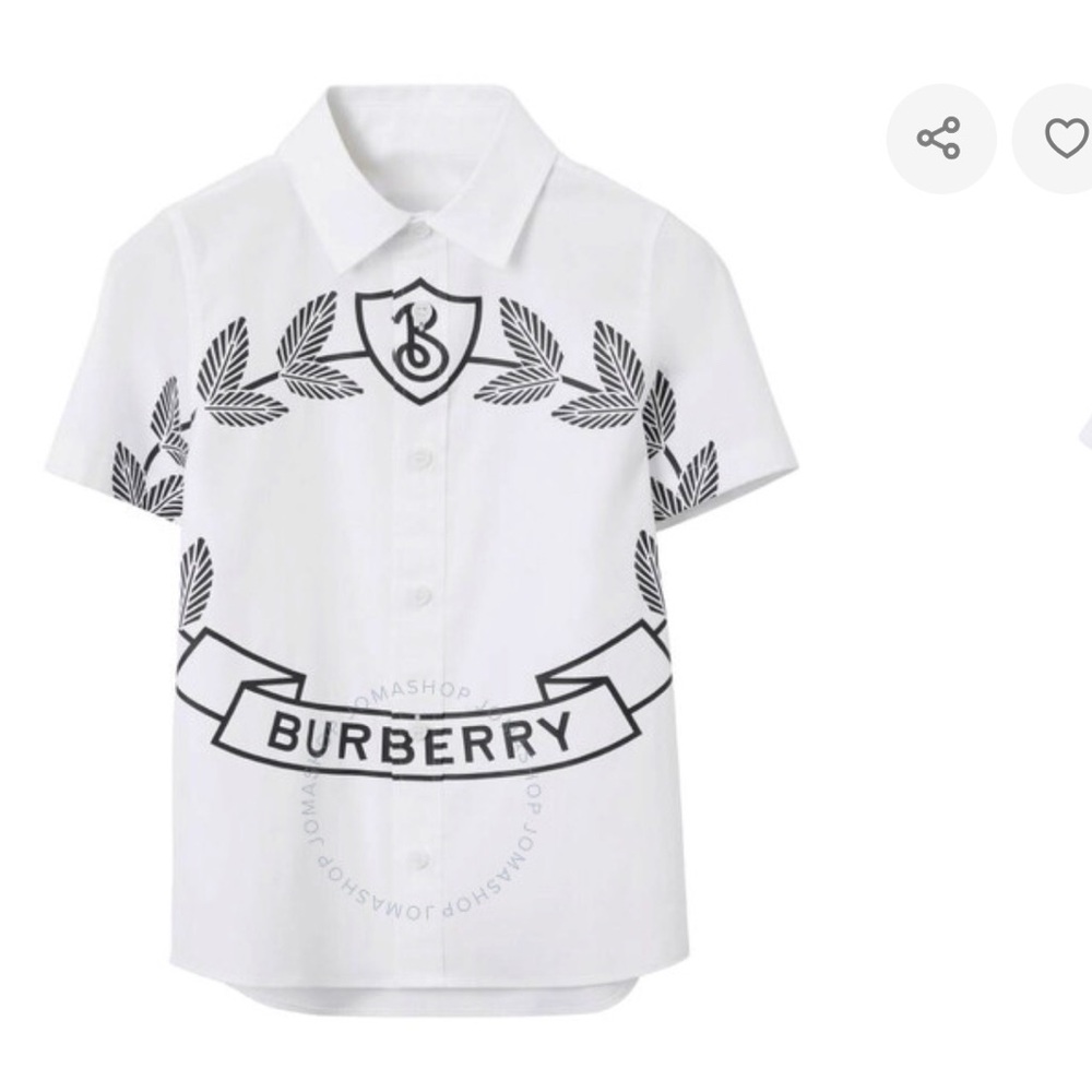 Burberry White Short Sleeve Shirt
